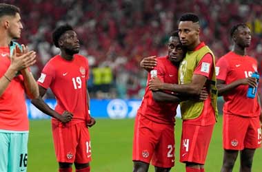 Canada Players console each other after crashing out to Morocco at Qatar 2022 