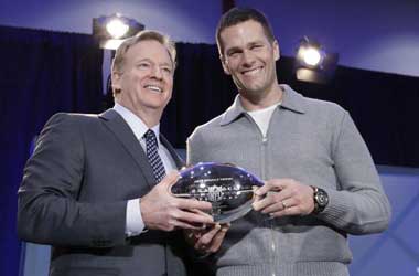 Roger Goodell presents Tom Brady with his third NFL MVP award