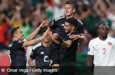 Mexico Celebrate Scoring Opening Goal vs Canada at Gold Cup 2019