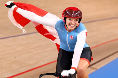 Kelsey Mitchell Wins Gold In Women’s Track Cycling