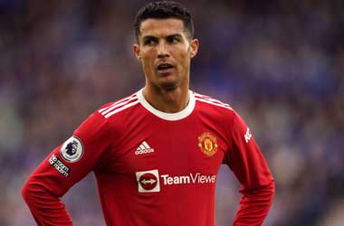 Cristiano Ronaldo looking unhappy at Manchester United