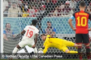 Alphonso Davies has penalty saved at Qatar 2022 versus Belgium