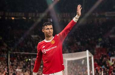 Cristiano Ronaldo waving  goodbye to Manchester United Fans