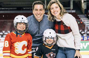 Chris Snow with his wife and two children