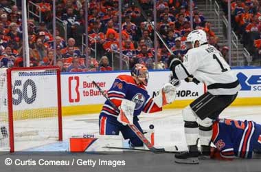Anže Kopitar scores winning goal in overtime in Game 2 First Round Playoffs 2024  against the Edmonton Oilers