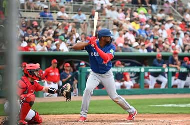 Toronto Blue Jays Rally Late But Fall Short in 11-10 Loss to the Boston Red Sox Eloy Jiménez hits a solo run in loss against the Boston Red Sox during the 2026 Grapefruit League