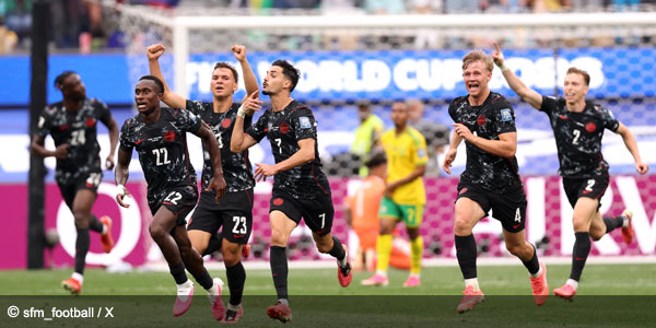 Stephen Eustáquio celebrates scoring the winner against South Africa during Last 32 of the 2026 FIFA World Cup