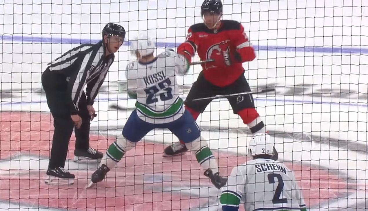 Evan Rodrigues high sticks Marco Rossi during 2026 NHL Season