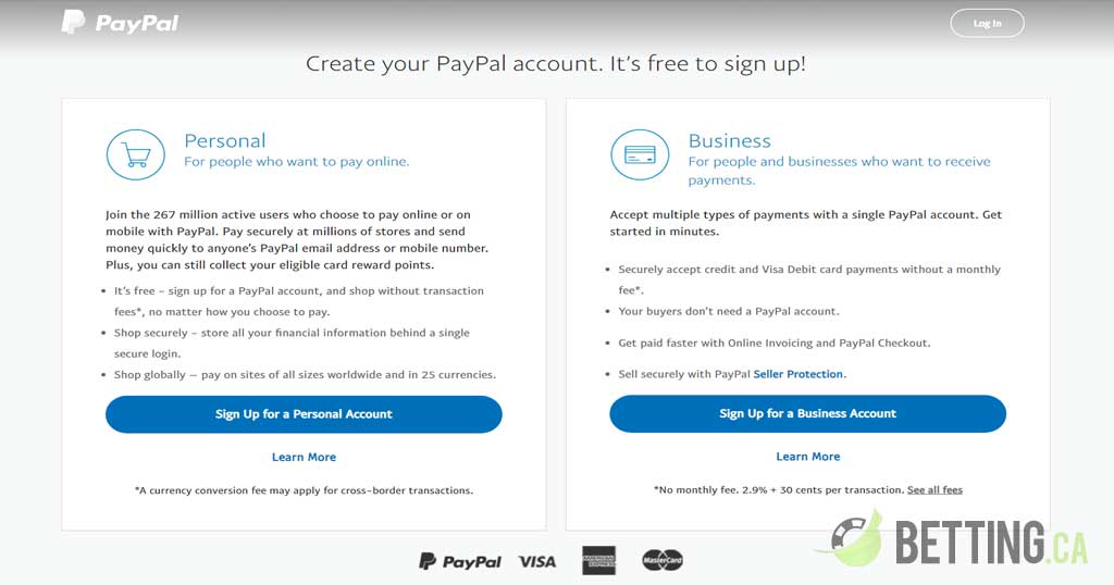 choosing a PayPal account