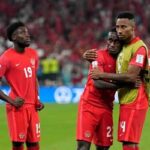 Canada Players console each other after crashing out to Morocco at Qatar 2022