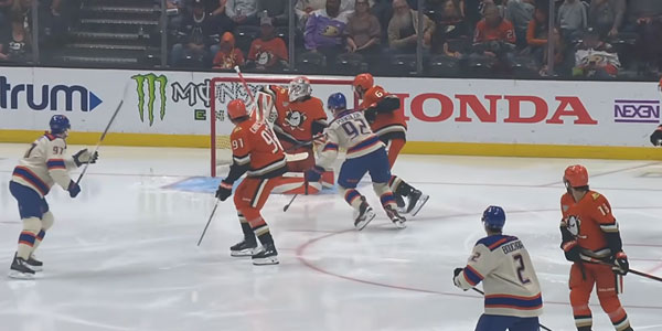 Five-Goal Second Period: Bouchard Leads Oilers Past Ducks 